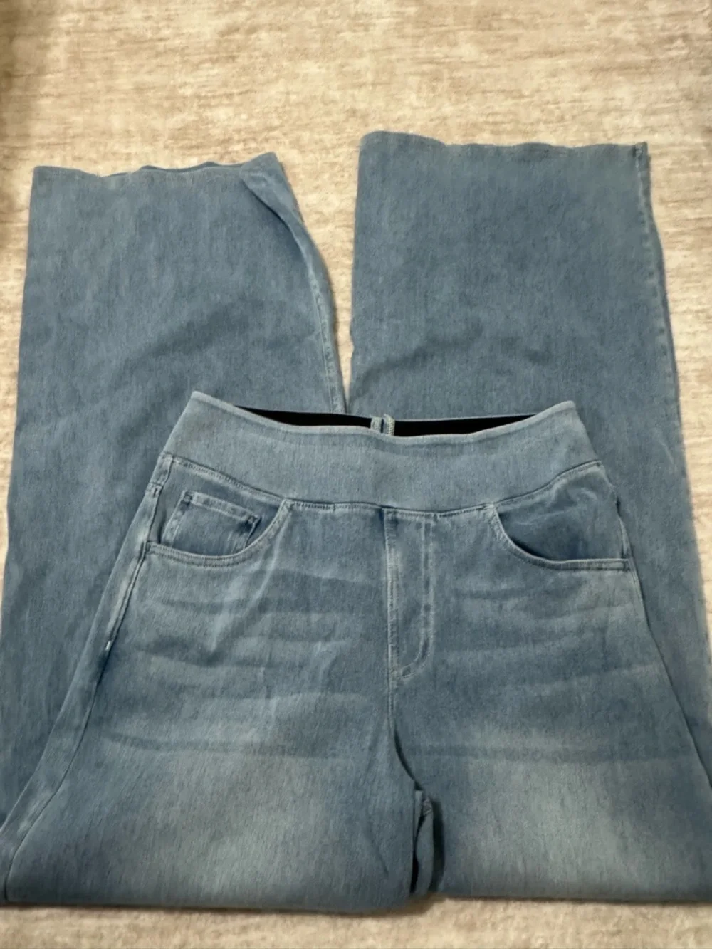 Waisted Pockets Baggy Wide Leg Washed Jeans size medium tall - Picture 2 of 4